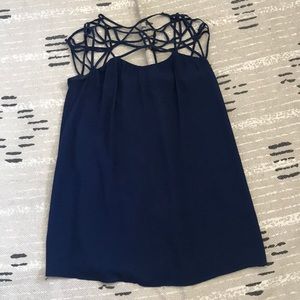 navy blue chiffon mini dress